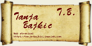 Tanja Bajkić vizit kartica